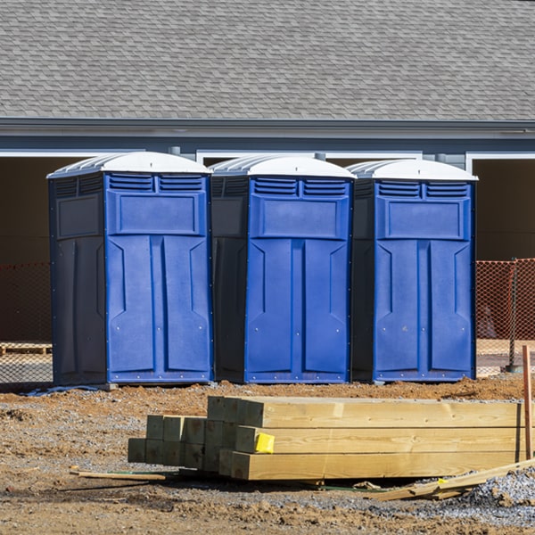 how often are the porta potties cleaned and serviced during a rental period in Clear Lake Illinois